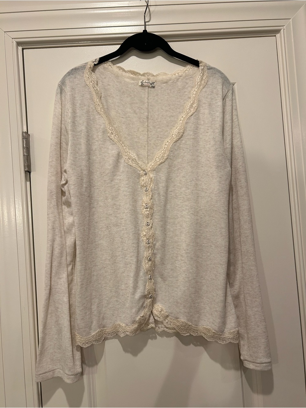 Free People Cream Lace Top